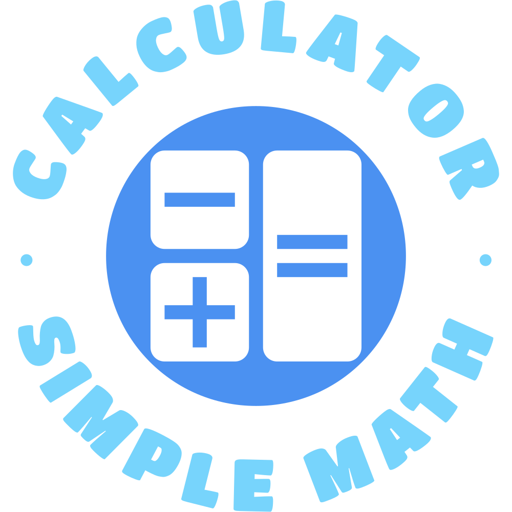 A blue Simple Math Logo with plus, minus and equal sign